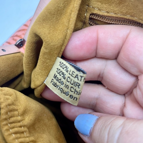 Patricia Nash Tooled Leather Bag Kiss Lock Kelmscott Coral Metallic Cross Body - Picture 10 of 11